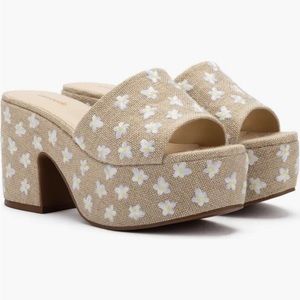 Brand New LARROUDE’ EMBROIDERED CLOG SIZE US 8 COLOR “RAW”